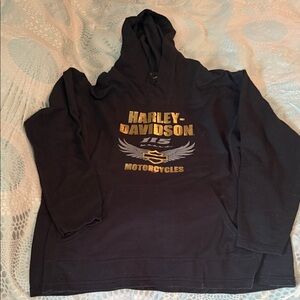 Harley-Davidson Black and Gold Graphic Hoodie